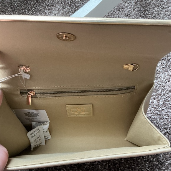 CXL by Christian LaCroix | Madison Smooth Gold Clutch - Picture 5 of 5